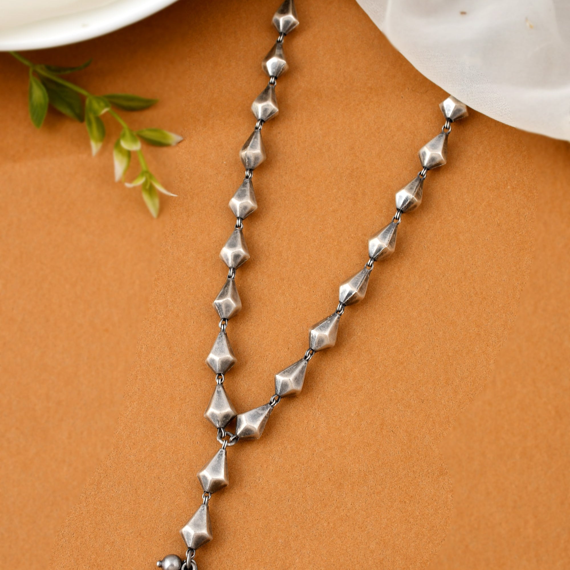 Gayatri silver necklace - 925 Silver Jewellery Meera Jaipur