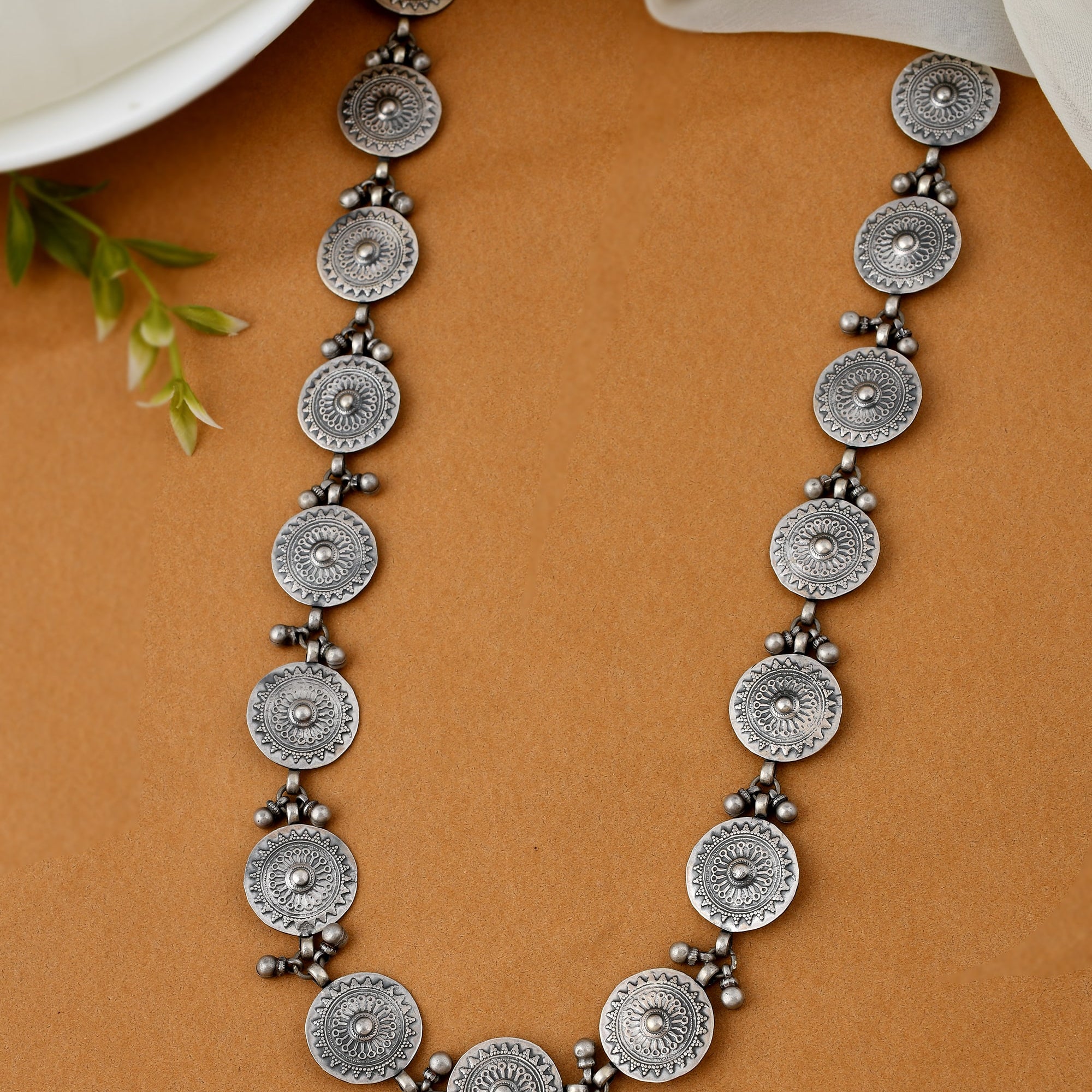 Nalin silver long necklace - 925 Silver Jewellery Meera Jaipur