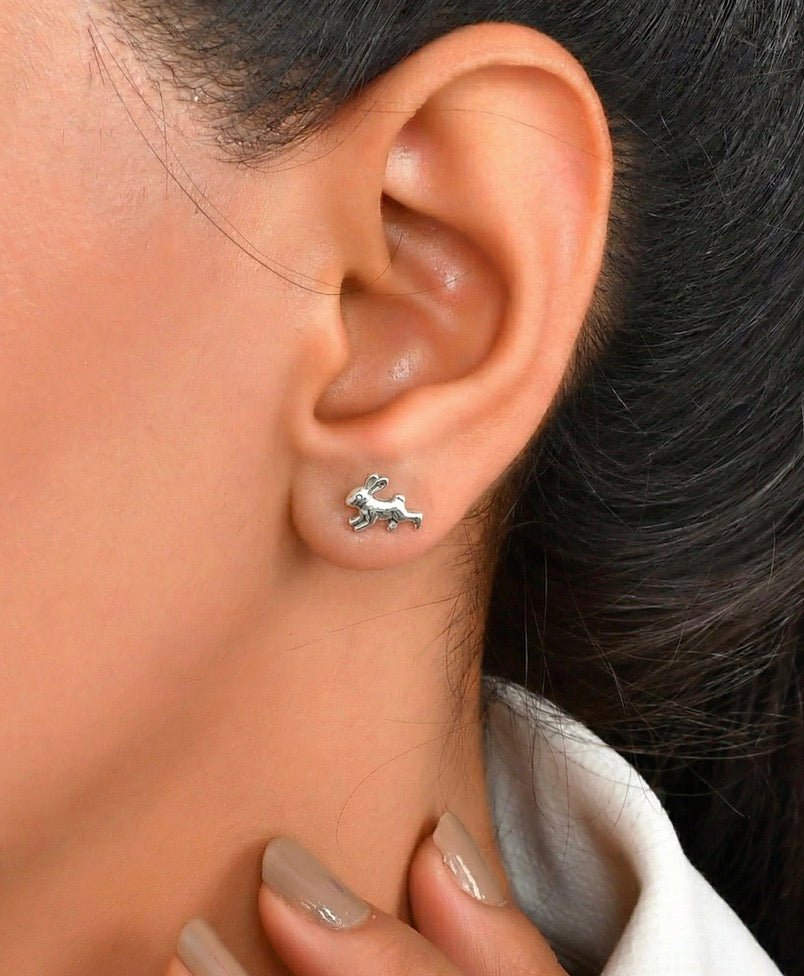 Khargosh Silver Studs - 925 Silver Jewellery Meera Jaipur