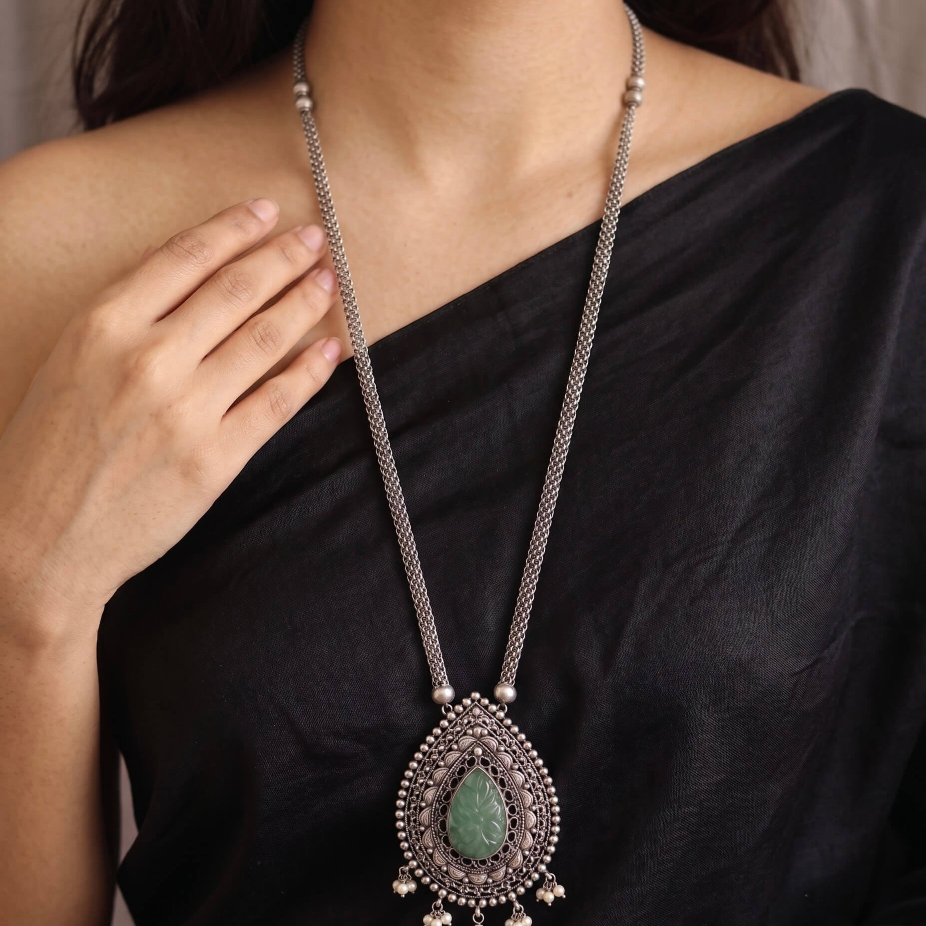 Pallavi Silver Necklace