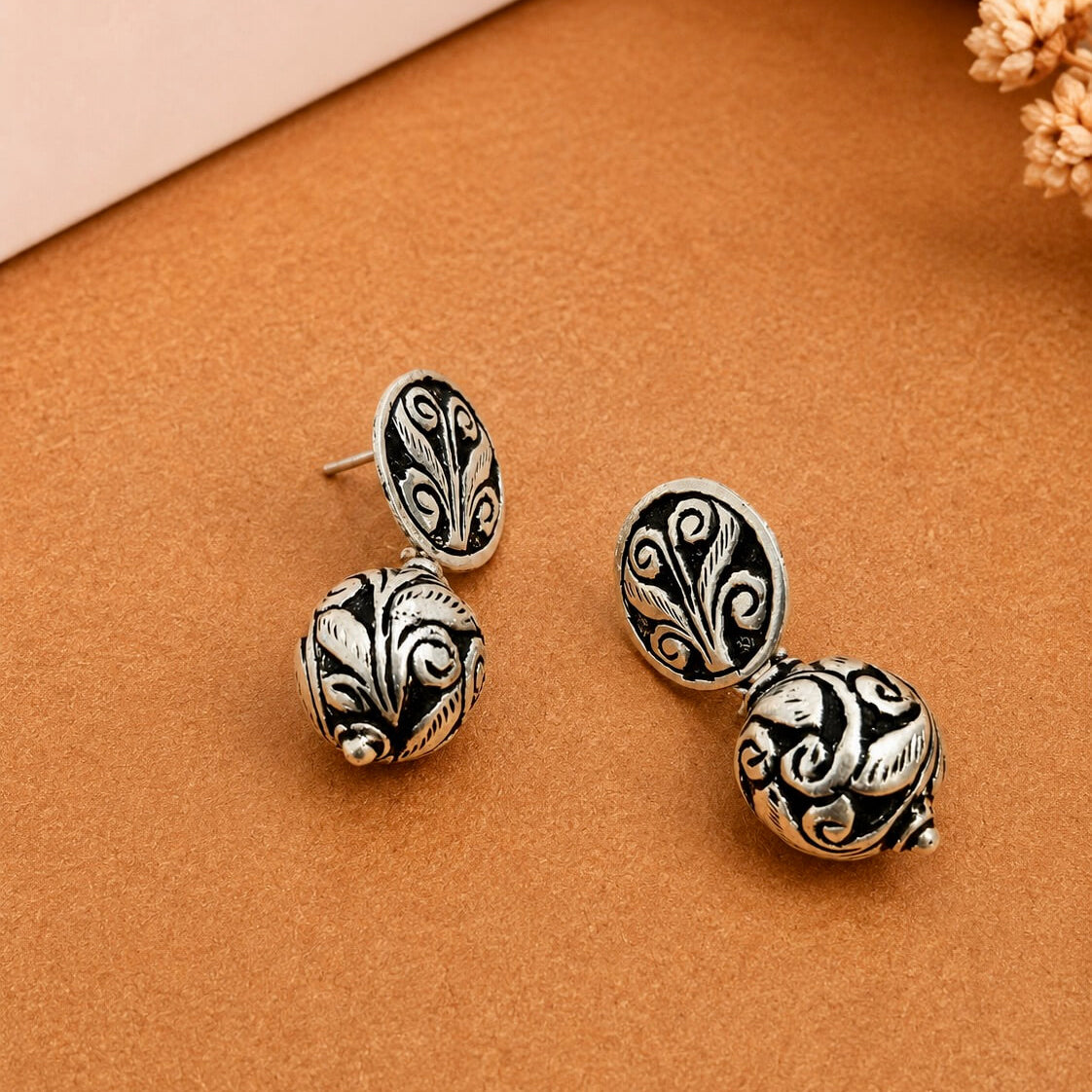 Gomi Beads Silver Earrings