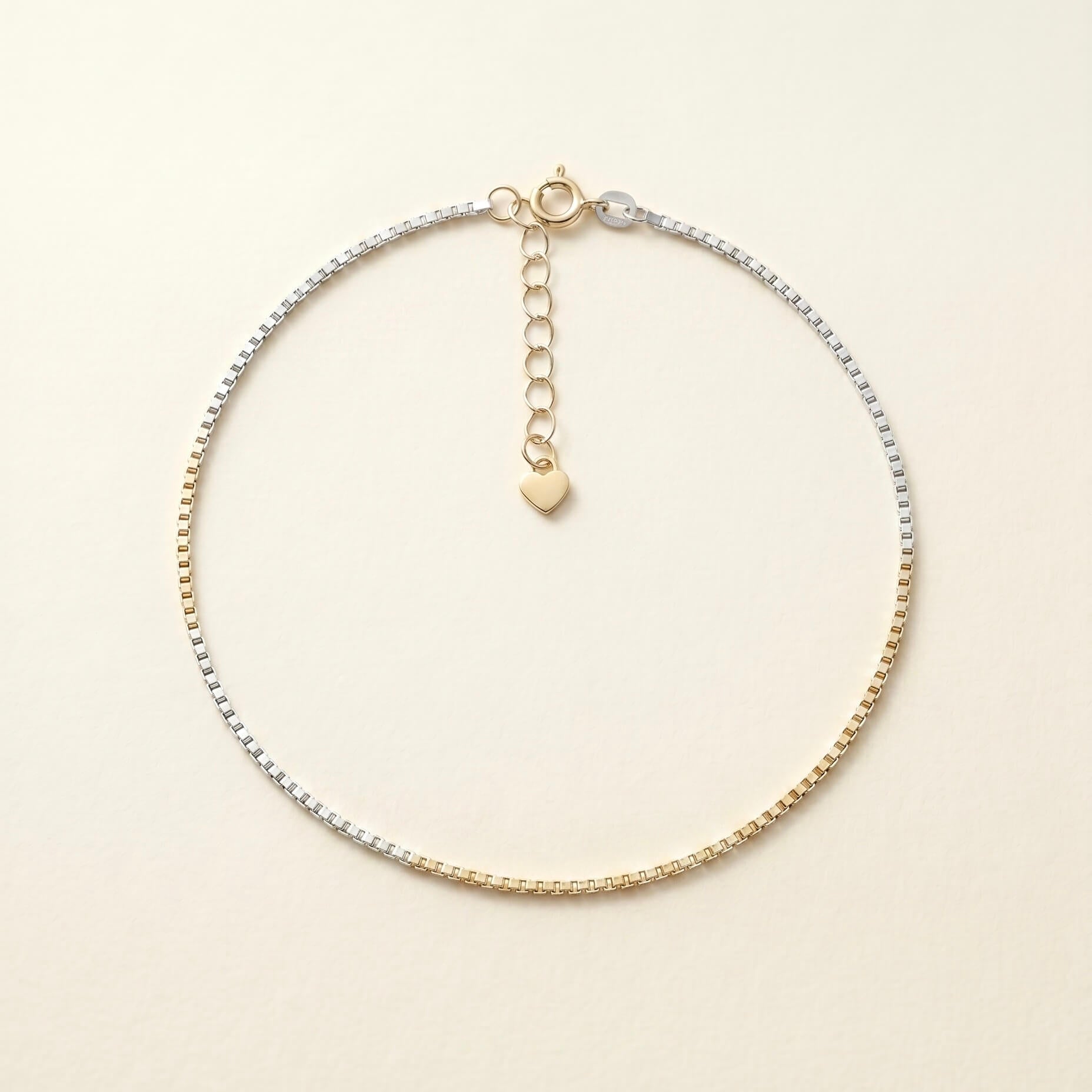 Box Chain Silver Anklet