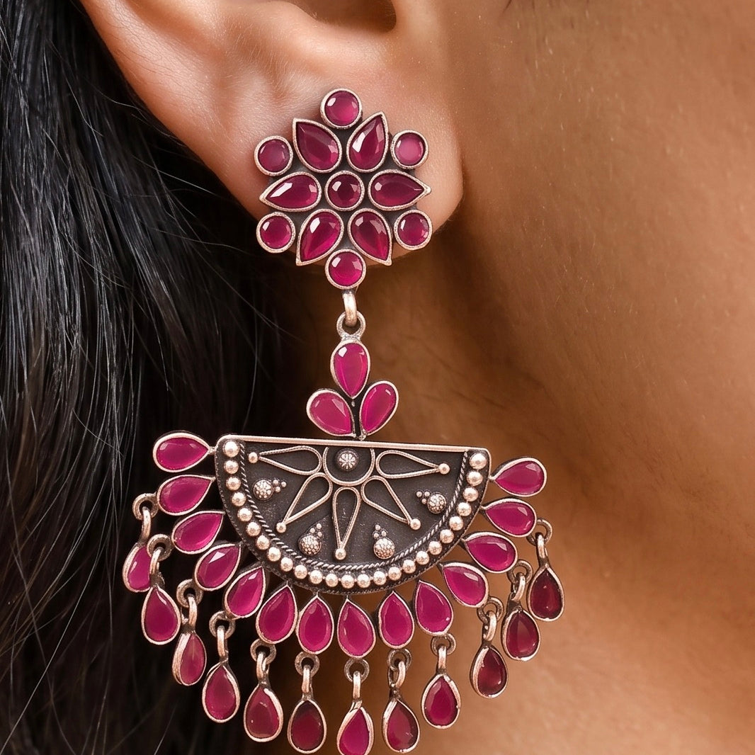 Tanvi Silver Chandbali Earring