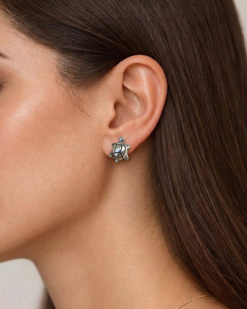 Tortoise Studs - 925 Silver Jewellery Meera Jaipur