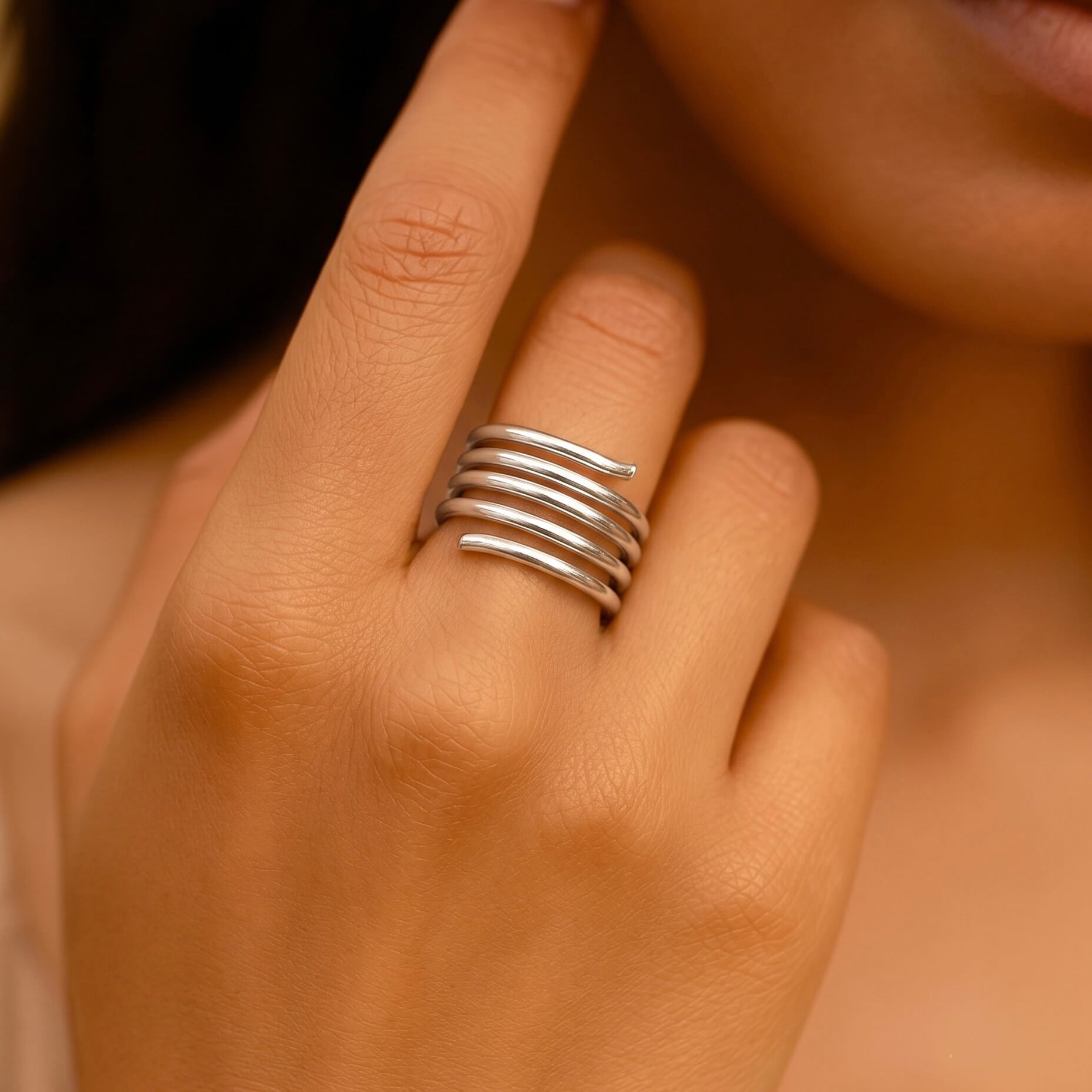 Silver Multi Strand Spiral Ring