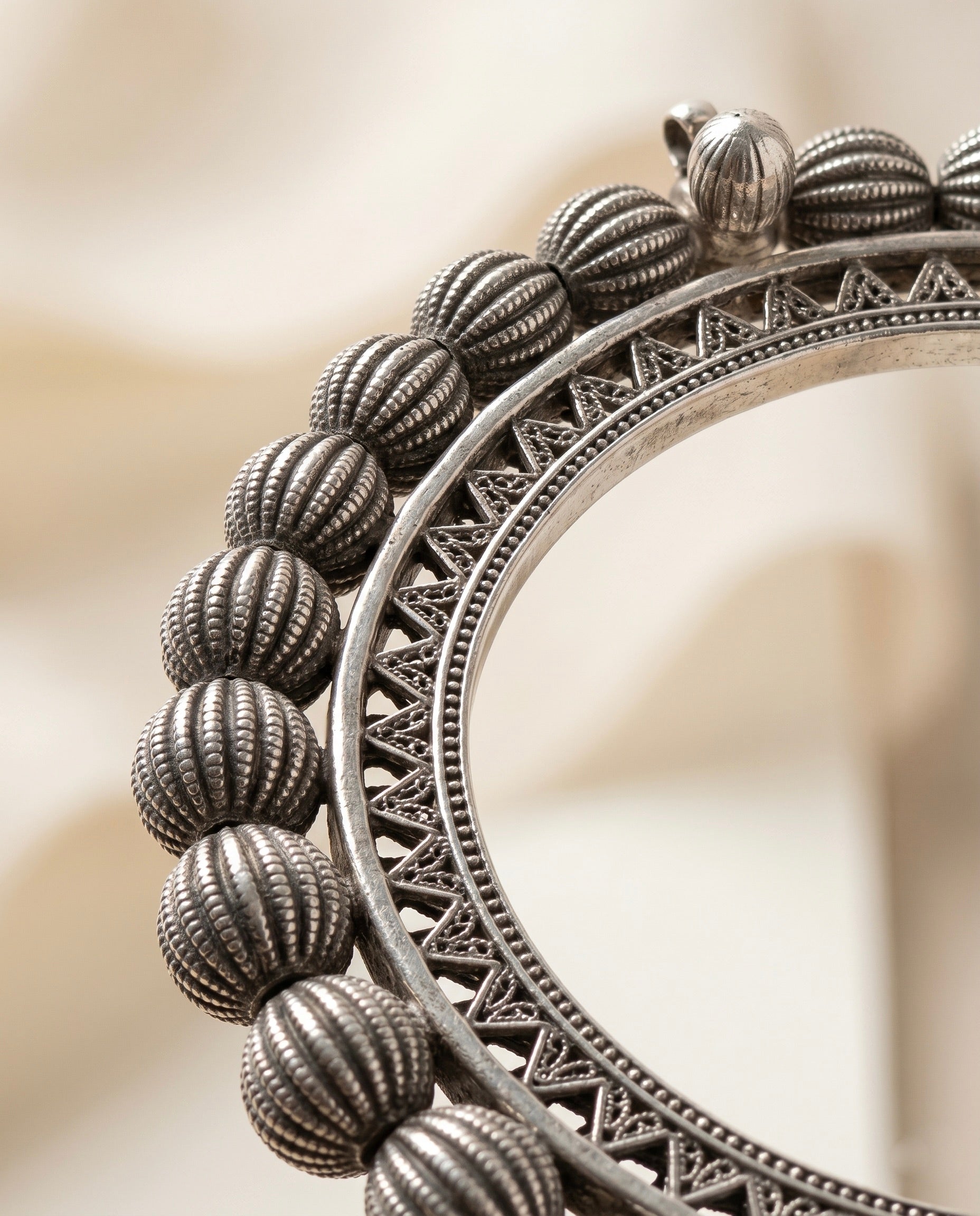 Aarvi tribal silver bangle 925 sterling silver  meera jaipur
