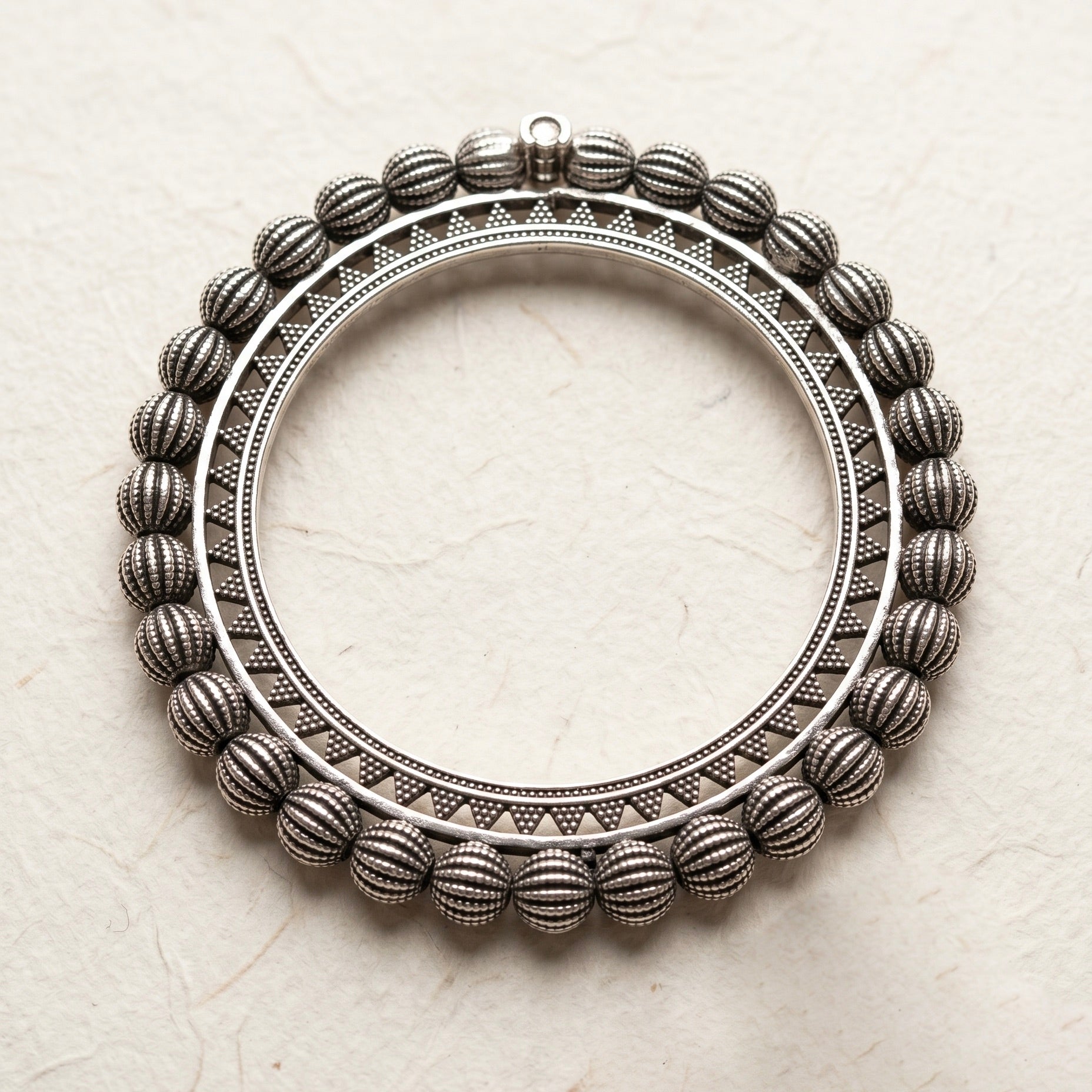 Aarvi tribal silver bangle 925 sterling silver  meera jaipur
