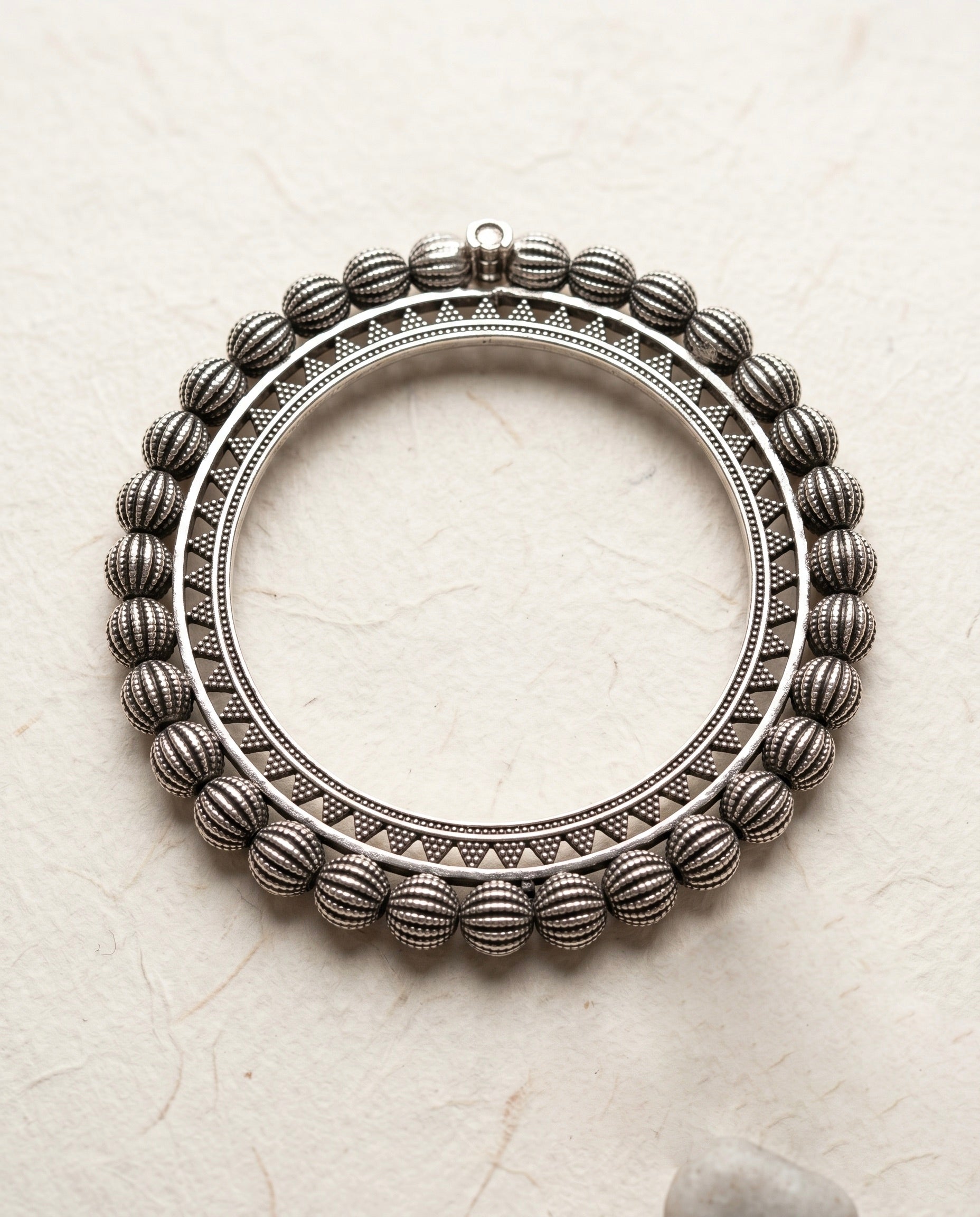 Aarvi tribal silver bangle 925 sterling silver  meera jaipur