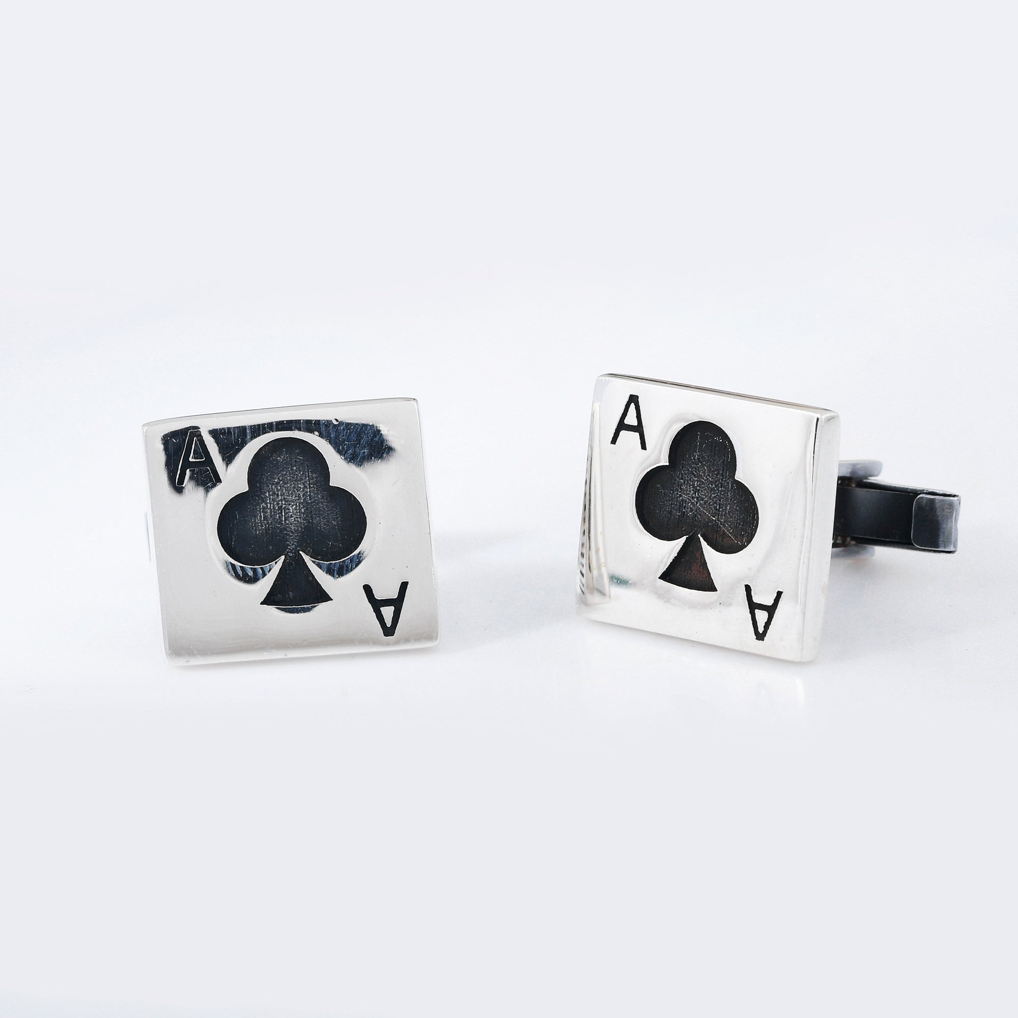 Ace Mens Silver Cuff Link - 925 Silver Jewellery Meera Jaipur