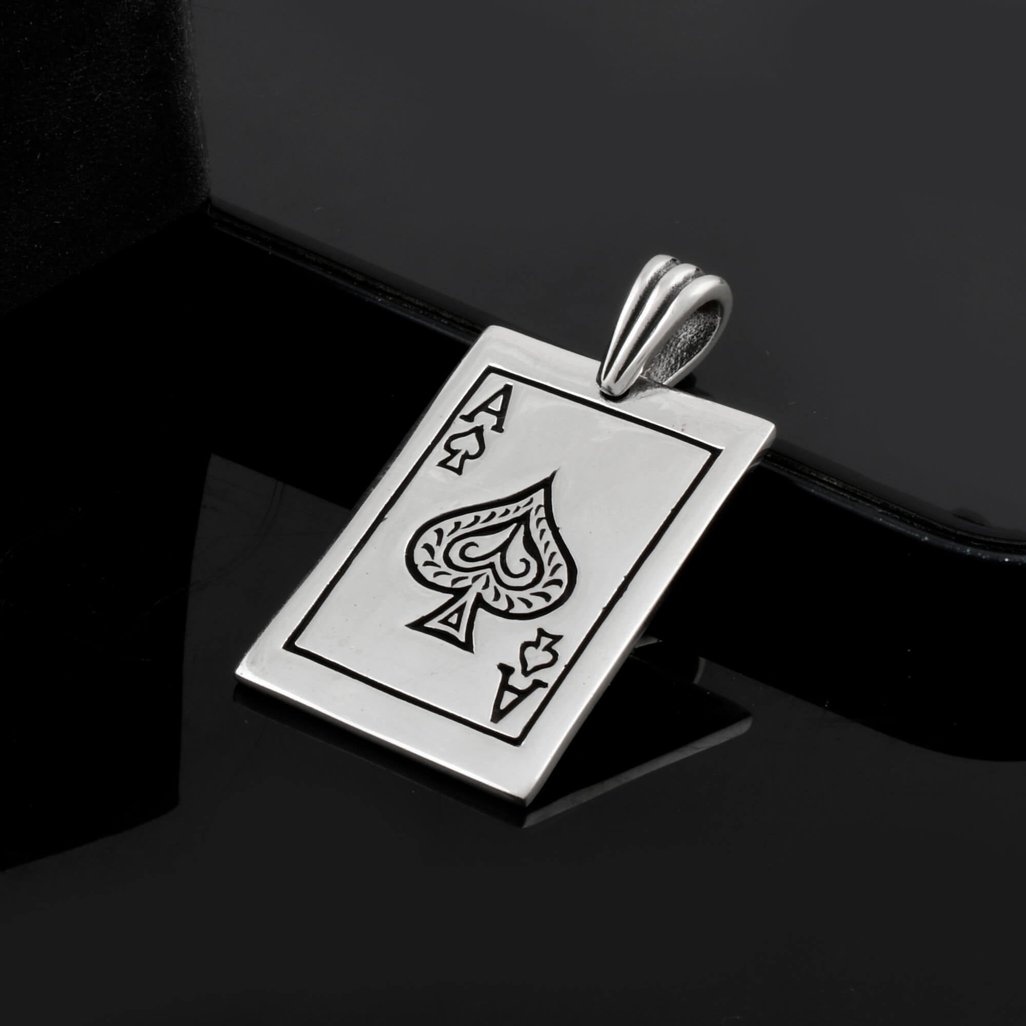 Ace Silver mens pendant - 925 Silver Jewellery Meera Jaipur