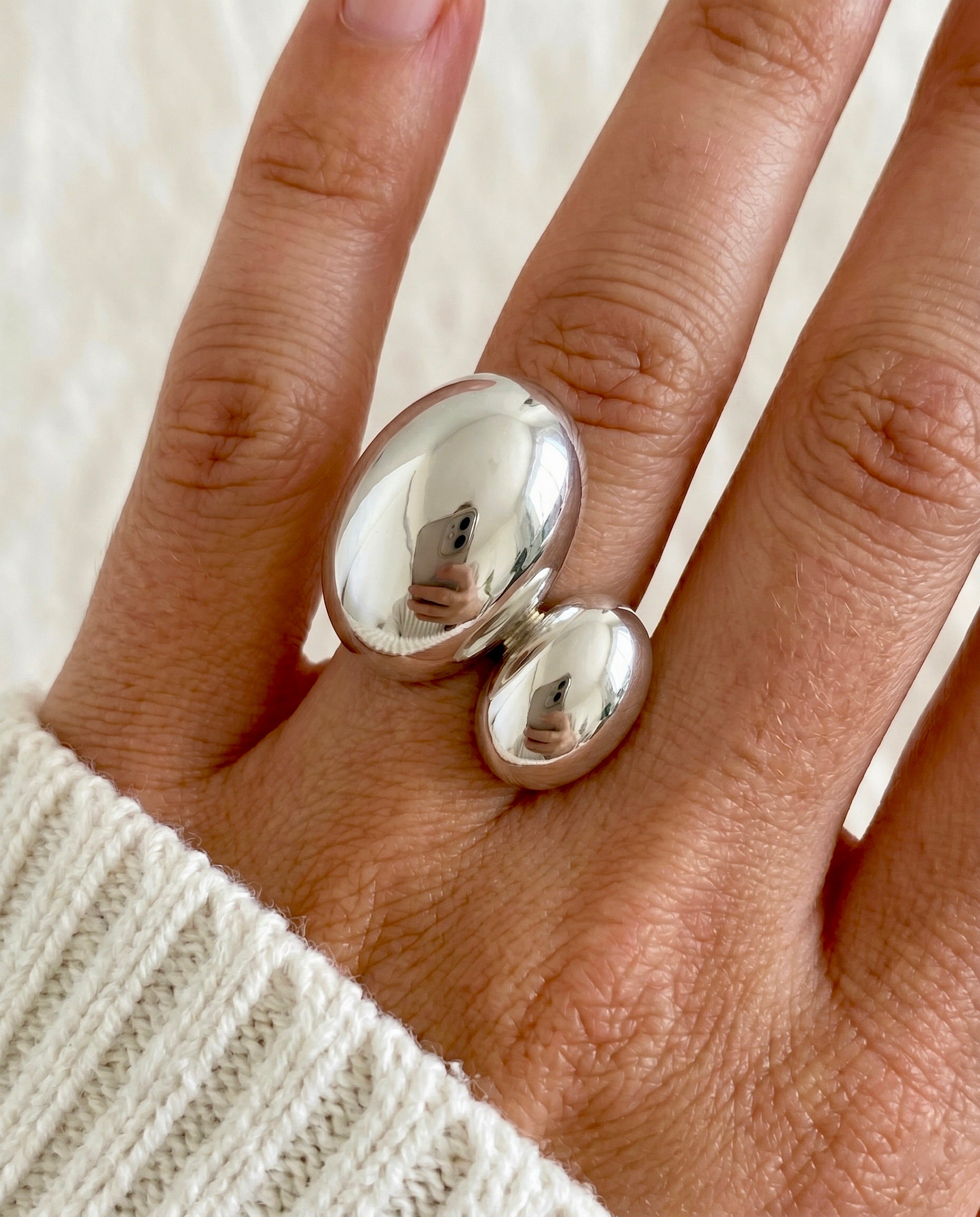Akar Oval Ring - 925 Silver Jewellery Meera Jaipur