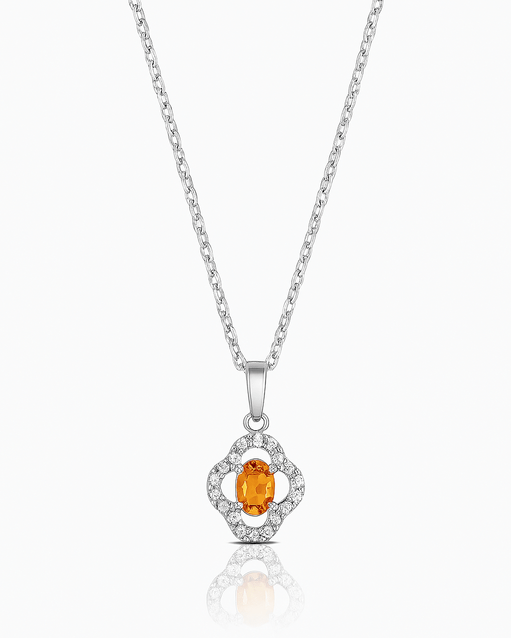 Amber Spark Silver Pendant - 925 Silver Jewellery Meera Jaipur