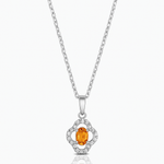 Amber Spark Silver Pendant - 925 Silver Jewellery Meera Jaipur