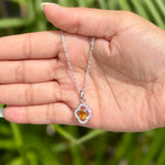 Amber Spark Silver Pendant - 925 Silver Jewellery Meera Jaipur