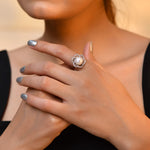 Ameera silver pearl ring - 925 Silver Jewellery Meera Jaipur