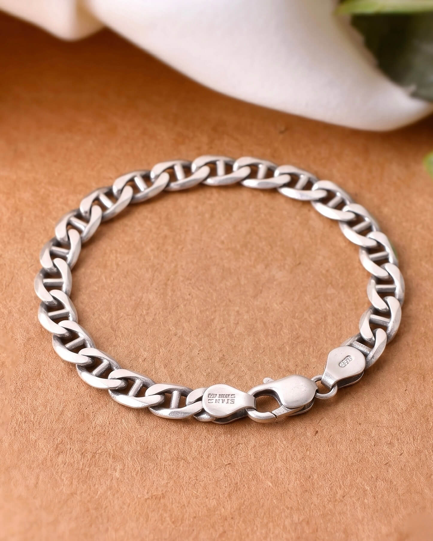 Anchor Link Chain Bracelet 925 sterling silver meera jaipur