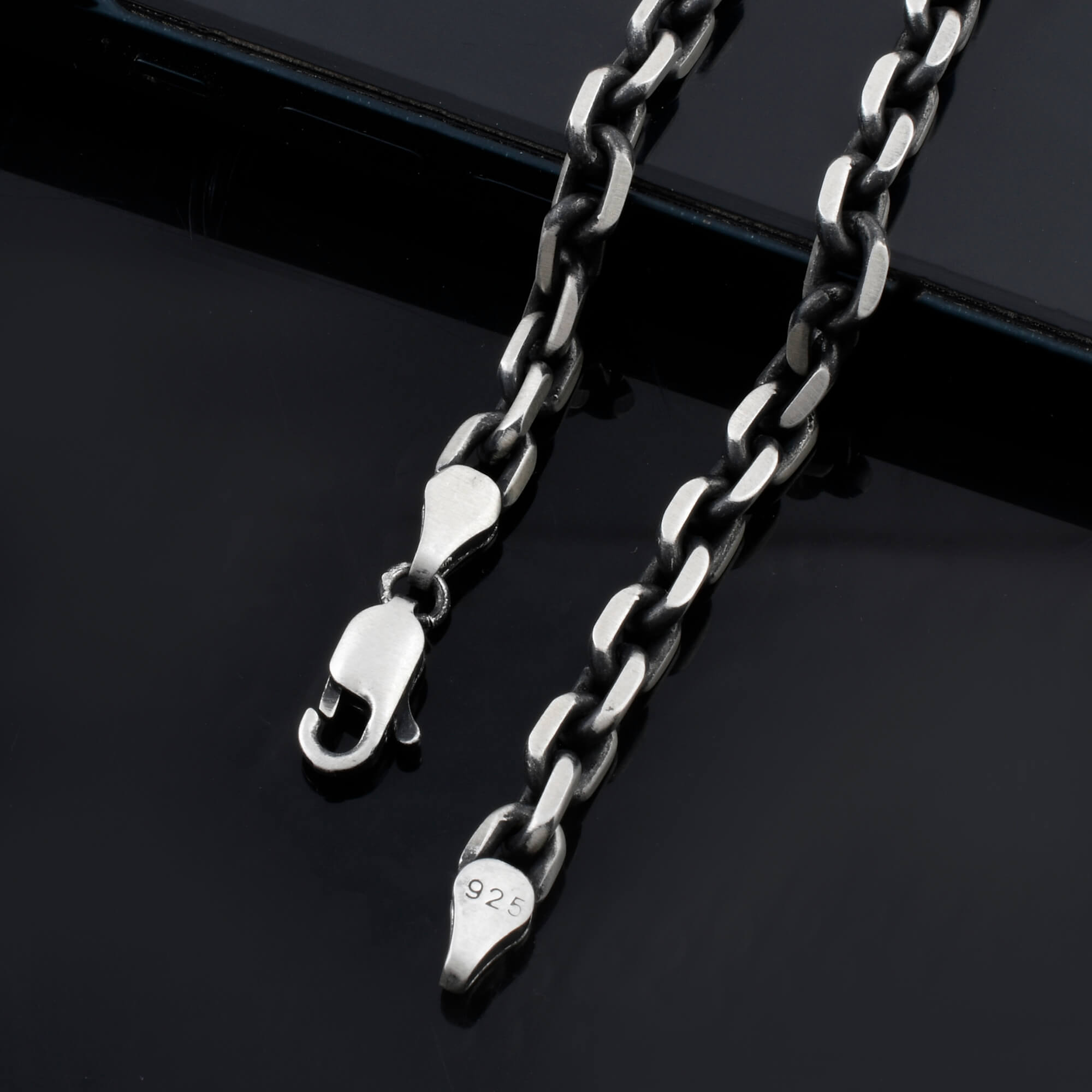 Arc Mens Silver Chain - 925 Silver Jewellery Meera Jaipur