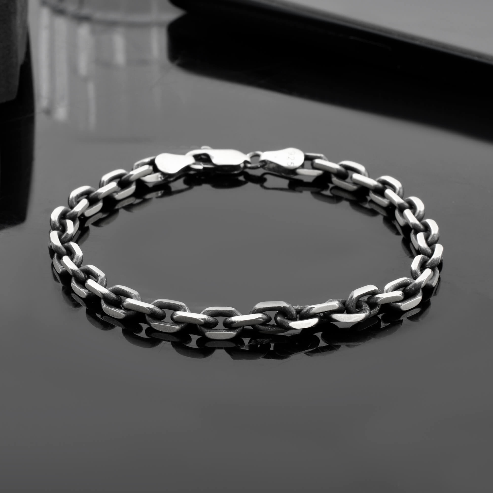 Arc link silver bracelet - 925 Silver Jewellery Meera Jaipur