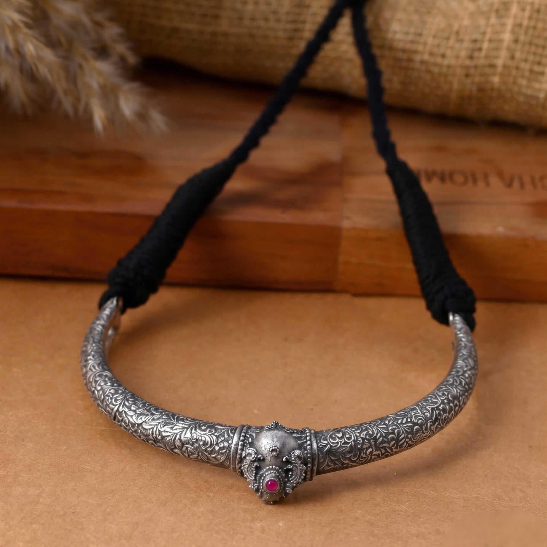 Tulsi Tribal Silver Hasli