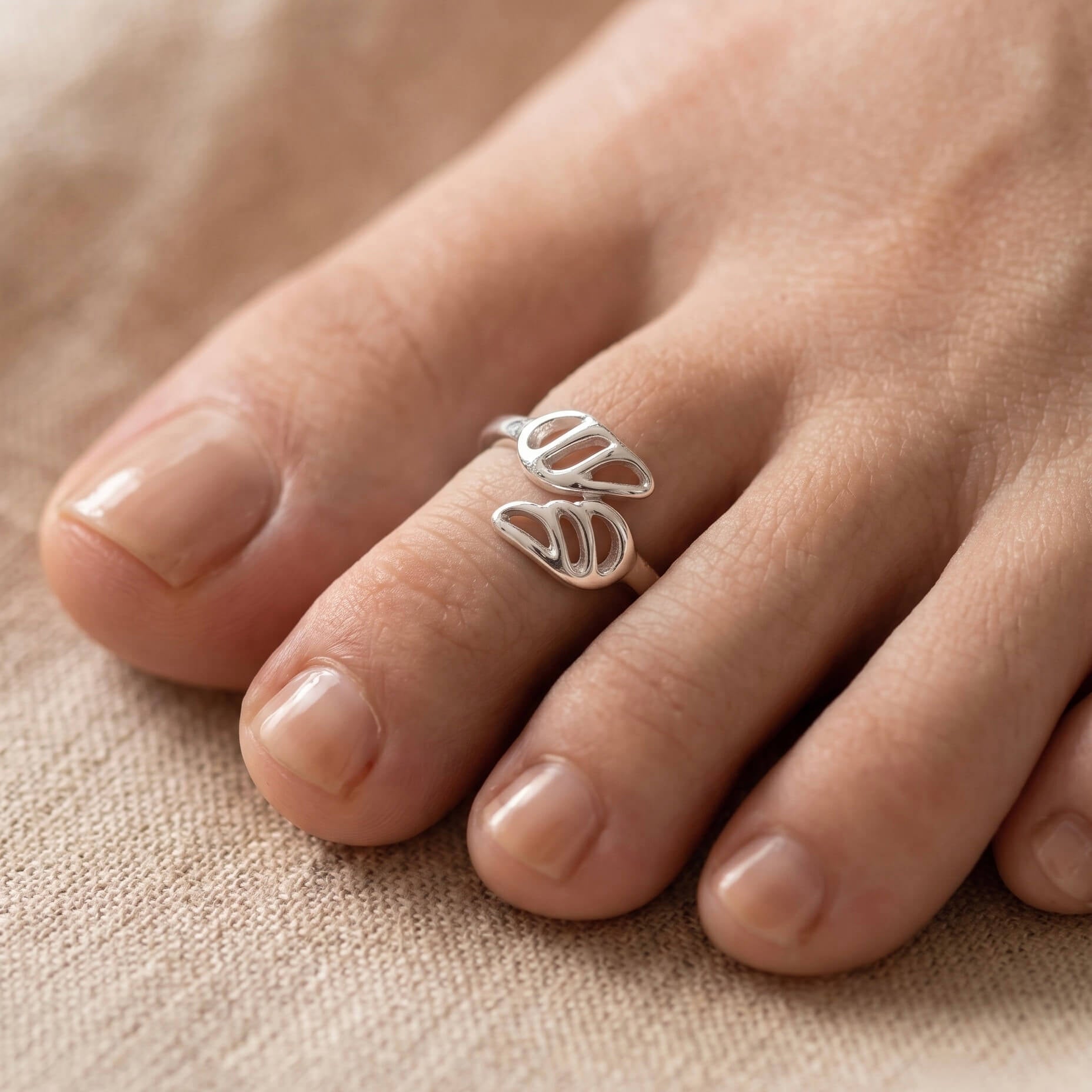Leaf Silver Toe Ring