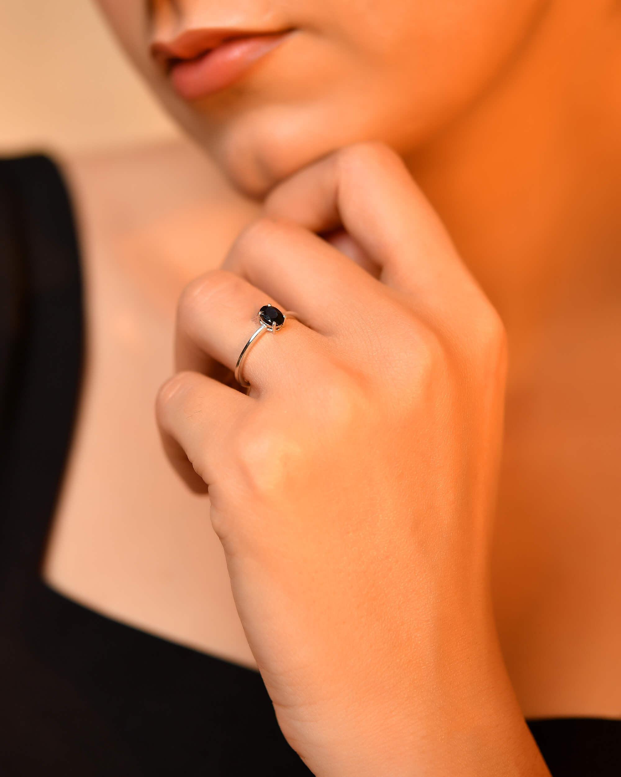 BLACK ONYX silver ring - 925 Silver Jewellery Meera Jaipur