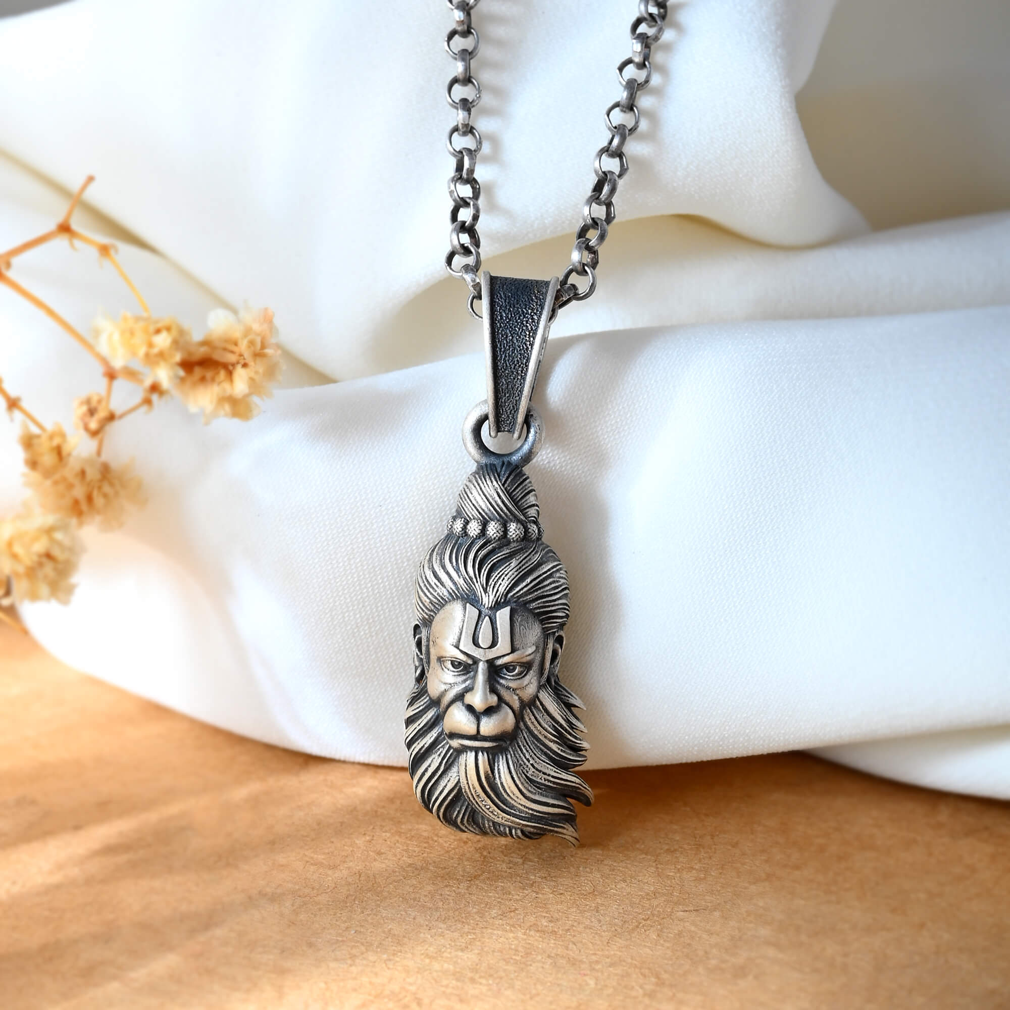 Bajrangbali Face Pendant - 925 Silver Jewellery Meera Jaipur