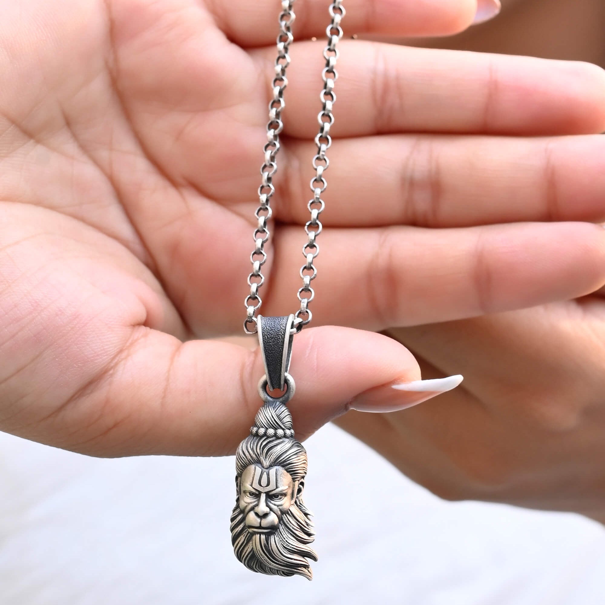 Bajrangbali Face Pendant - 925 Silver Jewellery Meera Jaipur