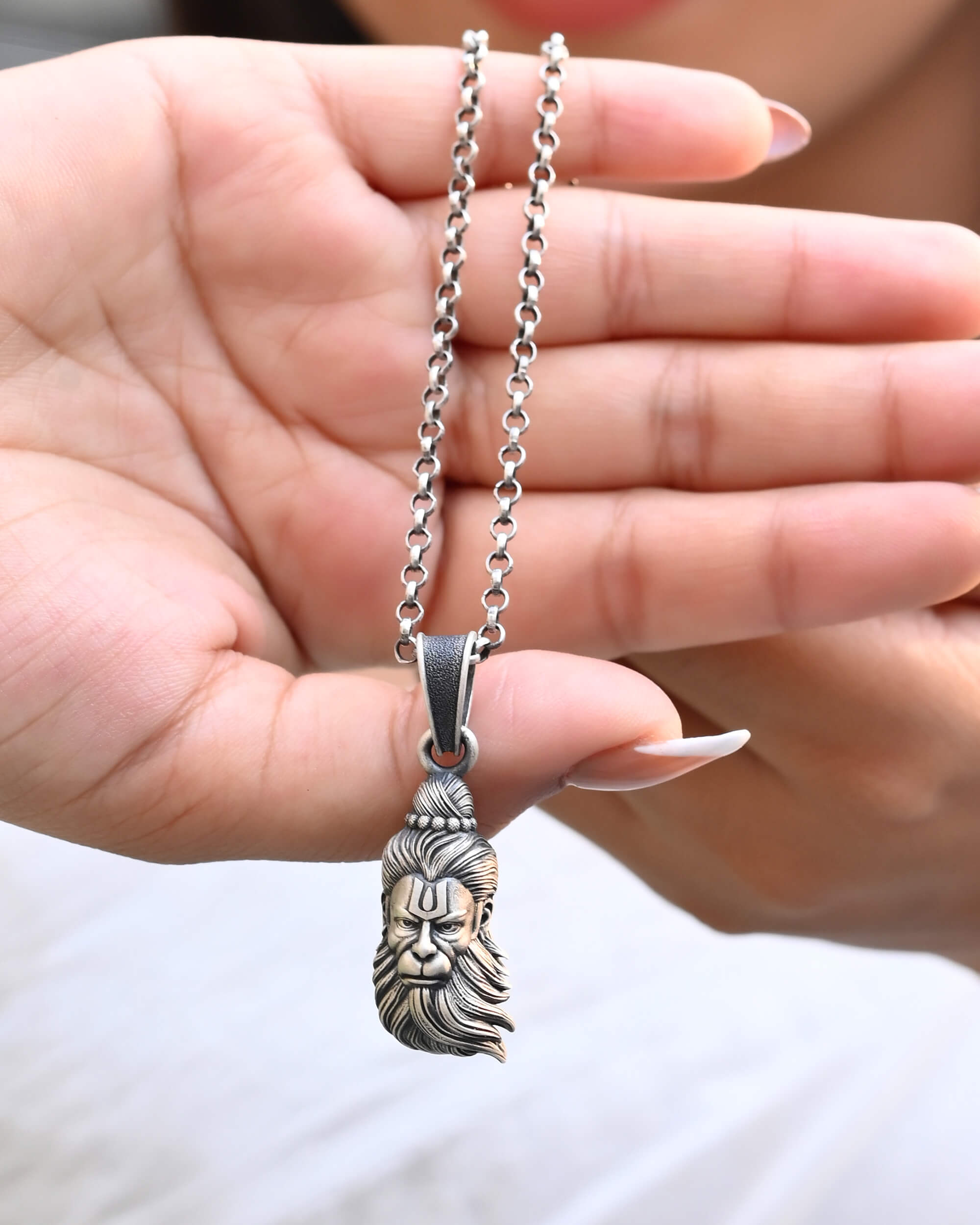 Bajrangbali Face Pendant - 925 Silver Jewellery Meera Jaipur