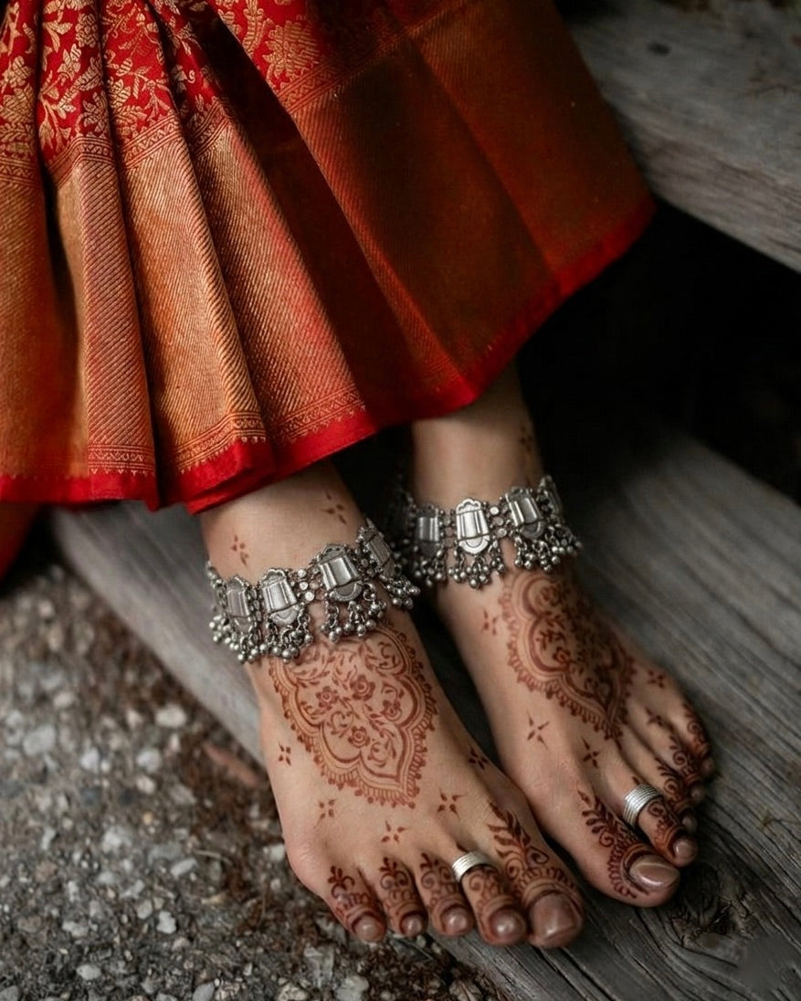 Banjaara Silver Anklet - 925 Silver Jewellery Meera Jaipur