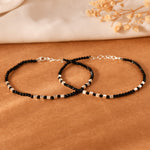 Black Bead Bracelets - 925 Silver Jewellery Meera Jaipur