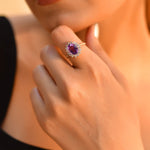 Bloom amethyst silver ring - 925 Silver Jewellery Meera Jaipur