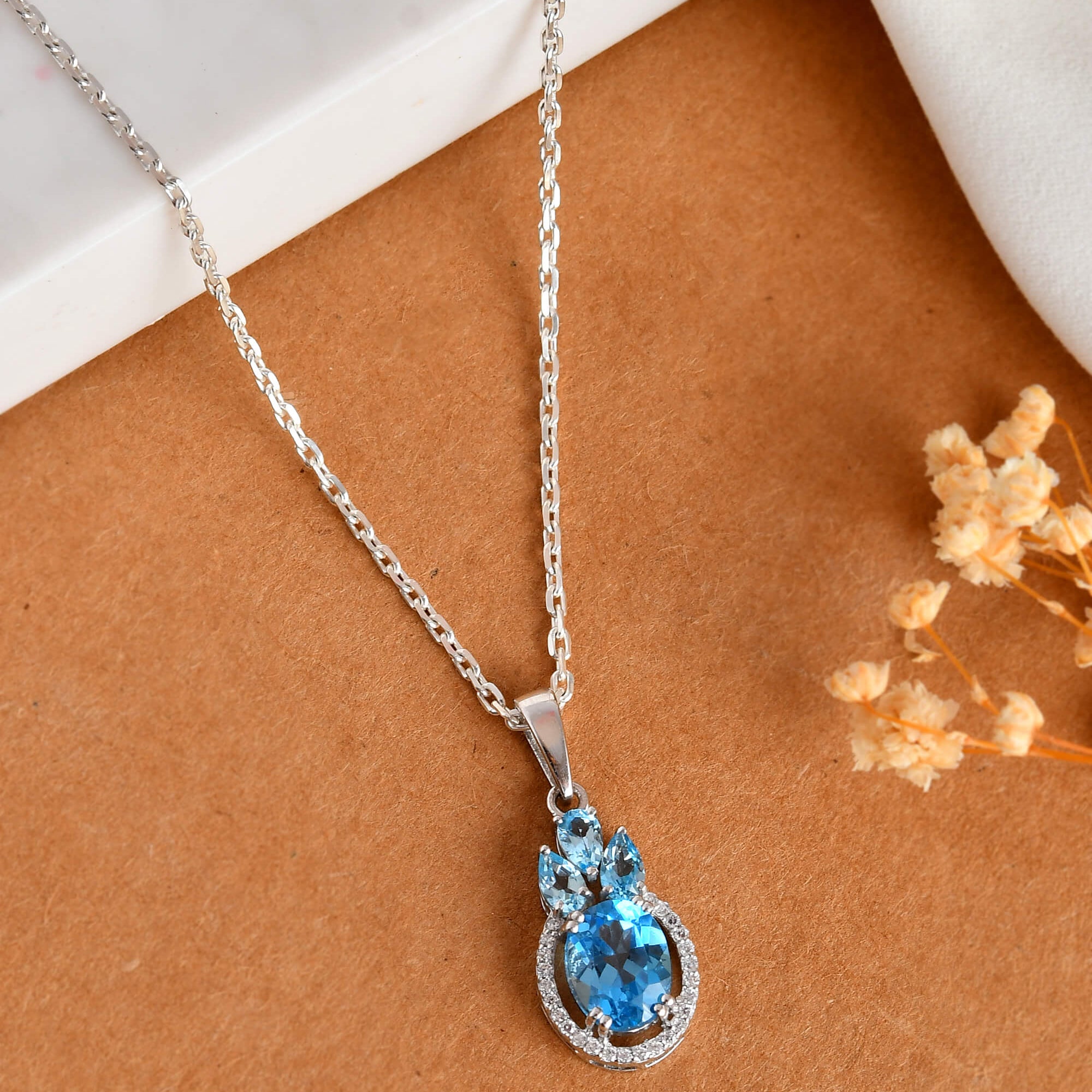 Blue Grace Pendant - 925 Silver Jewellery Meera Jaipur