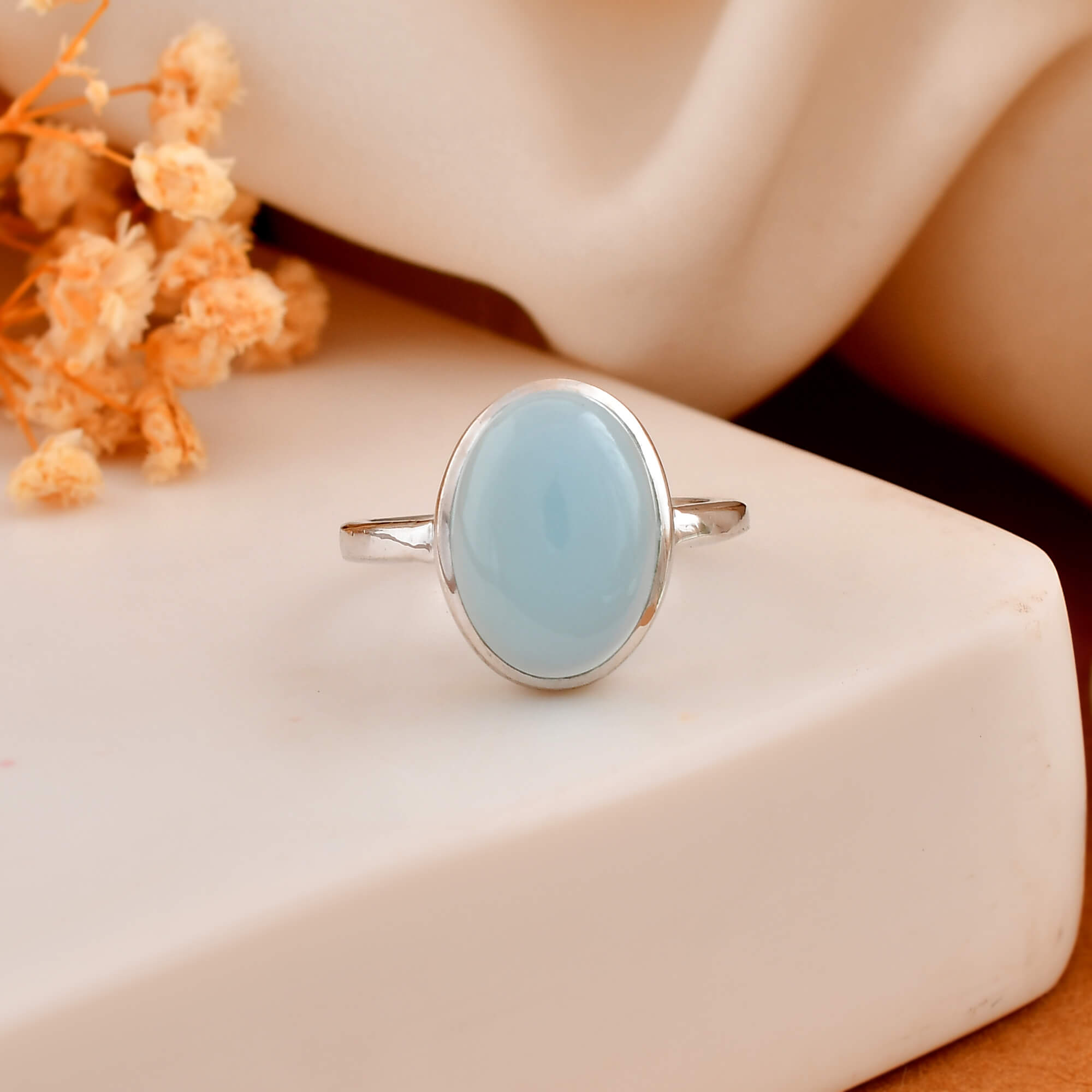Bluey Calsi silver ring - 925 Silver Jewellery Meera Jaipur