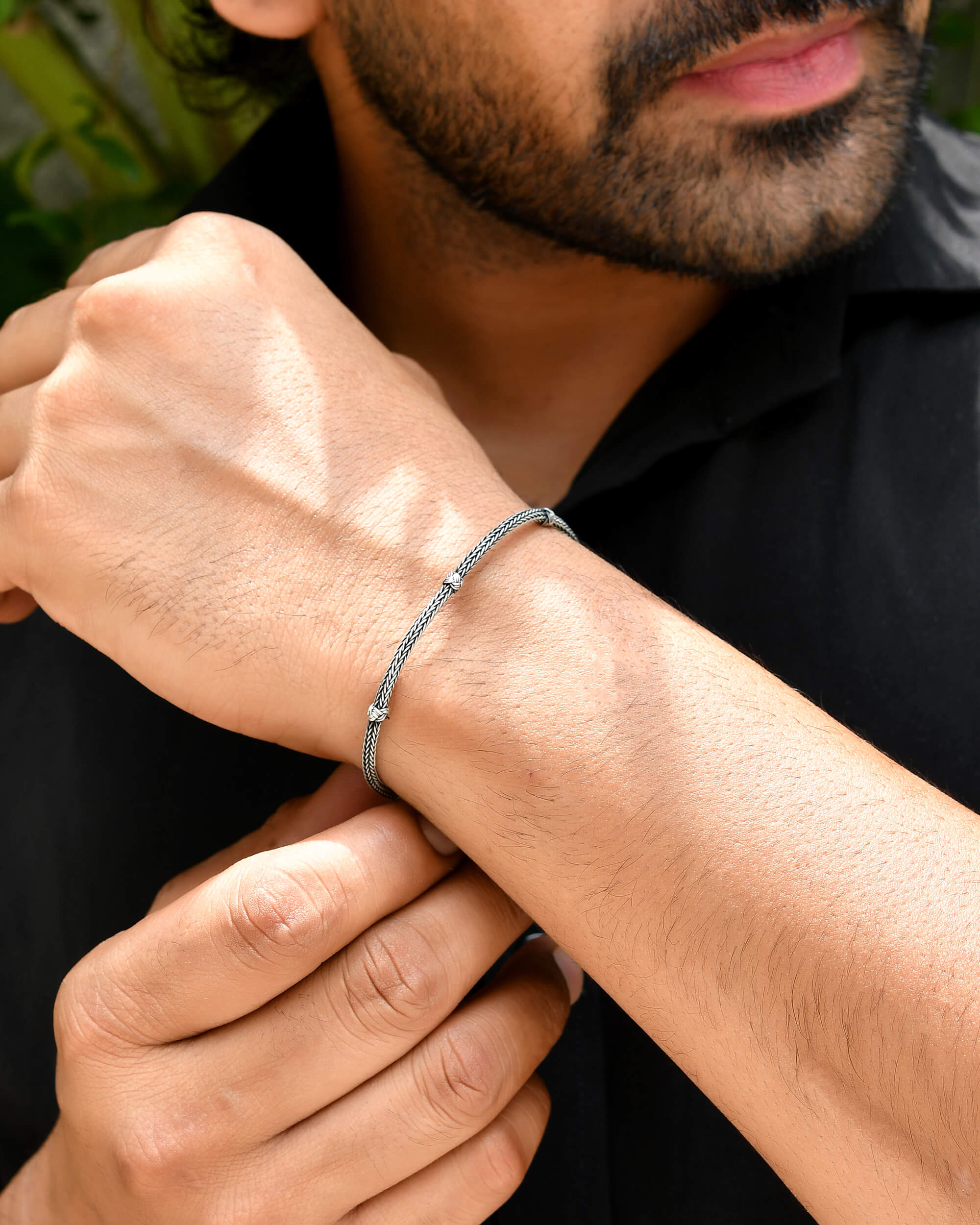 Braided Italian Silver Bracelet - 925 Silver Jewellery Meera Jaipur