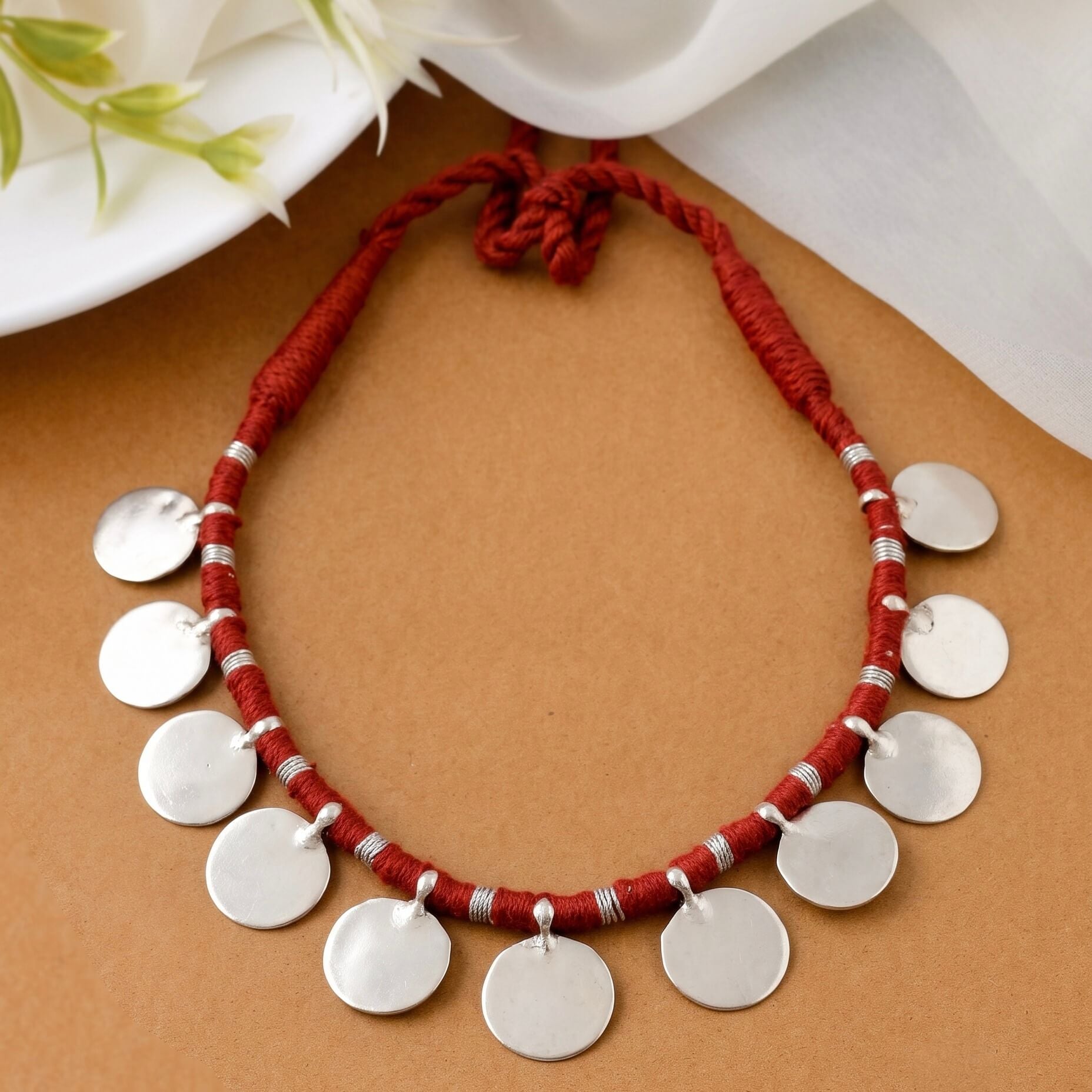 Charu Silver Coin Necklace