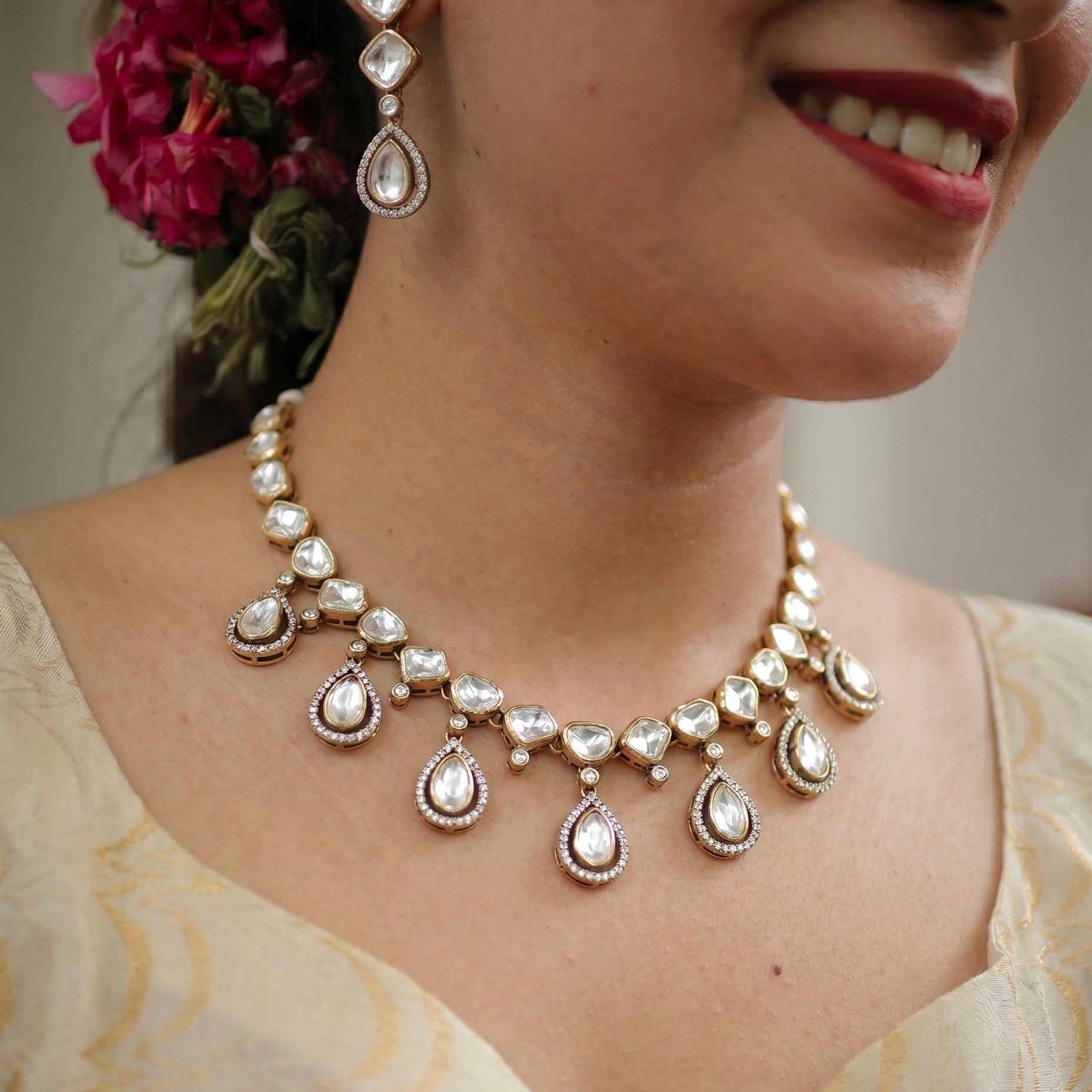 Chandani Silver Necklace Set 925 sterling silver meera jaipur