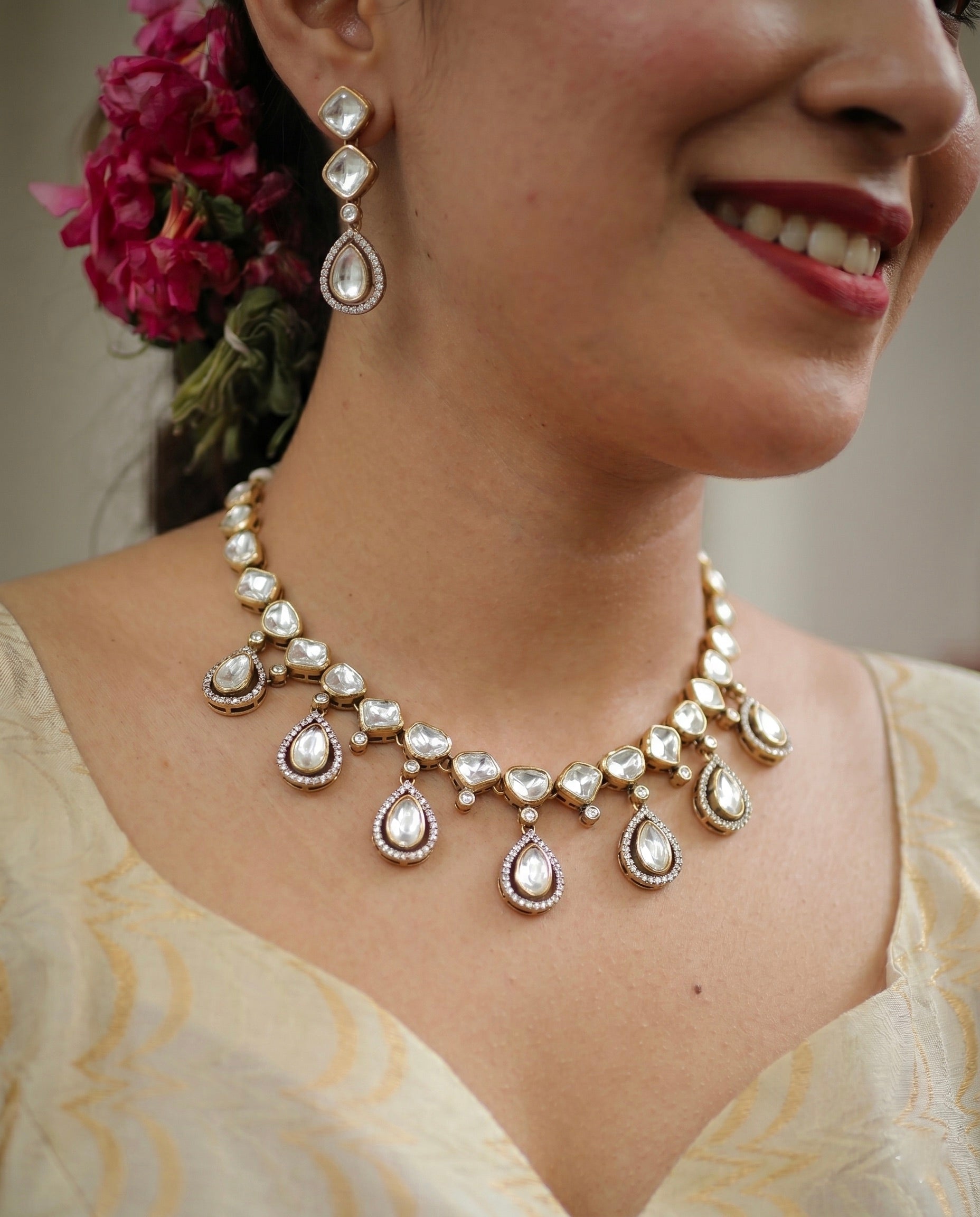 Chandani Silver Necklace Set 925 sterling silver meera jaipur