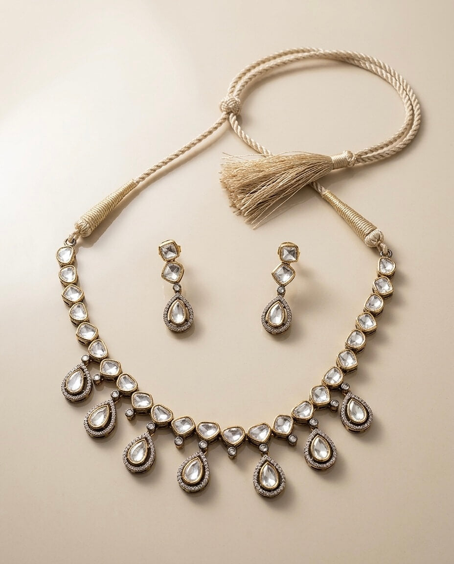 Chandani Silver Necklace Set 925 sterling silver meera jaipur