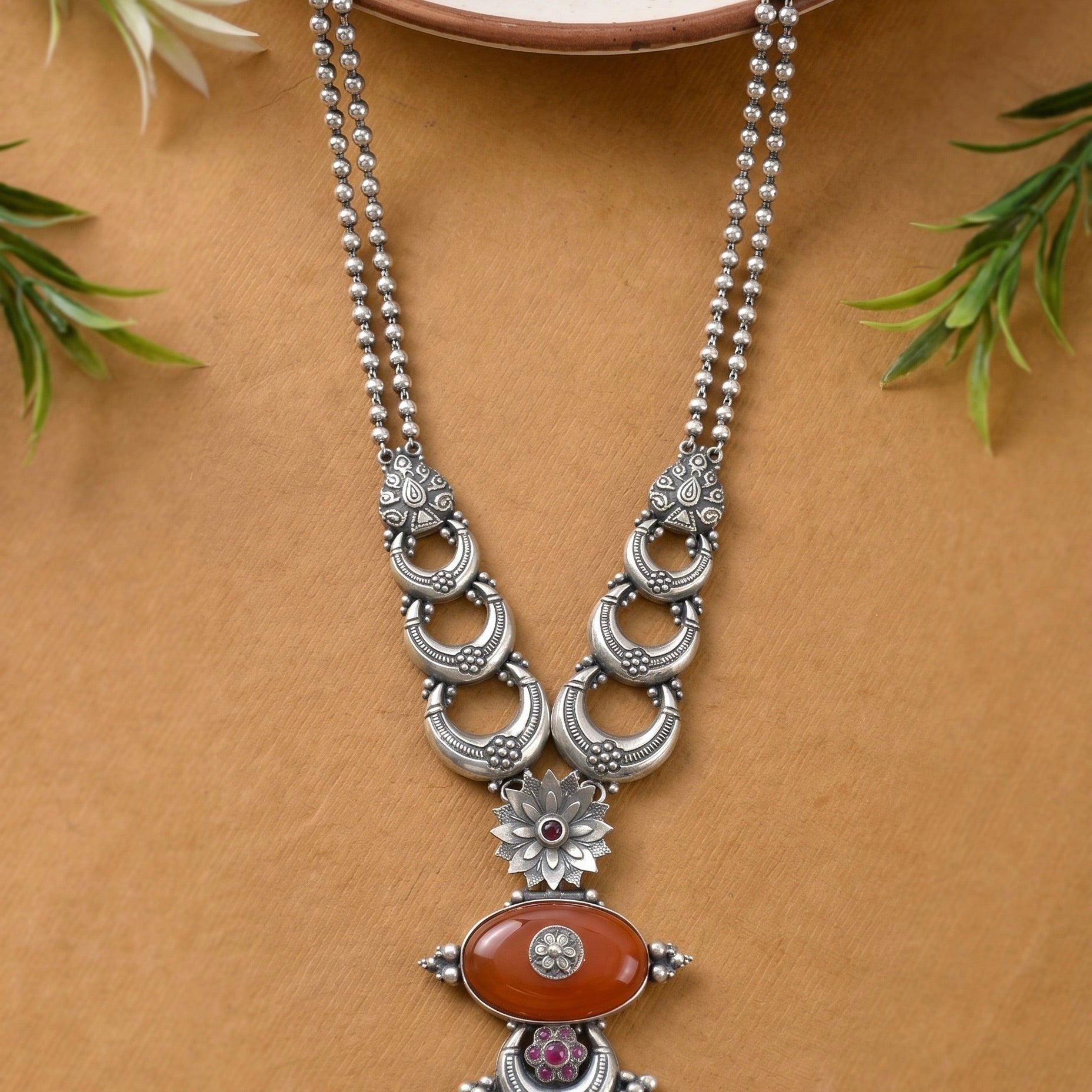Chandra Necklace 925 sterling silver meera jaipur1