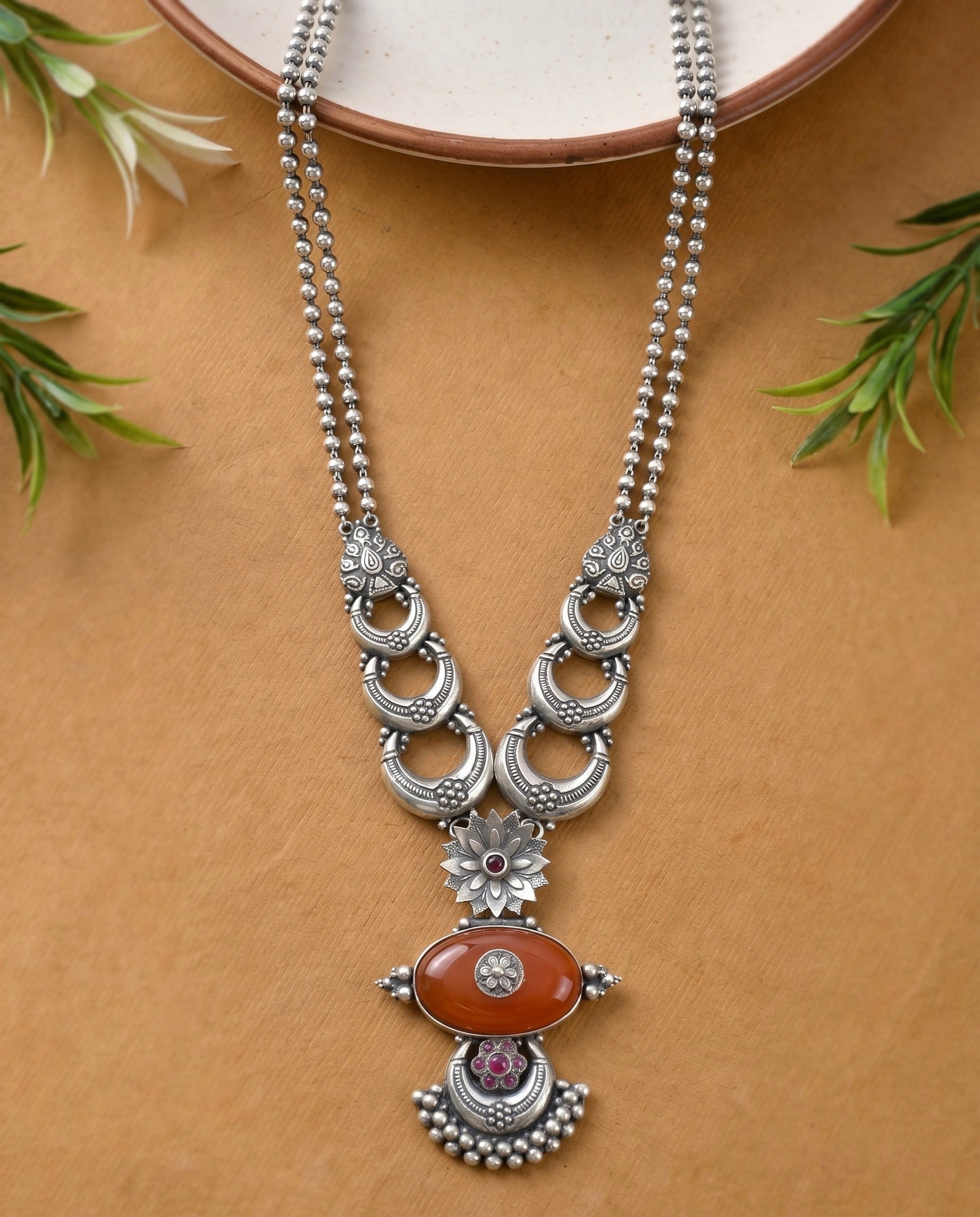 Chandra Necklace 925 sterling silver meera jaipur1