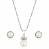 Pearl Bow Silver Set