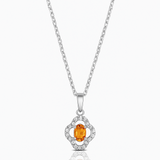 Amber Spark Silver Pendant
