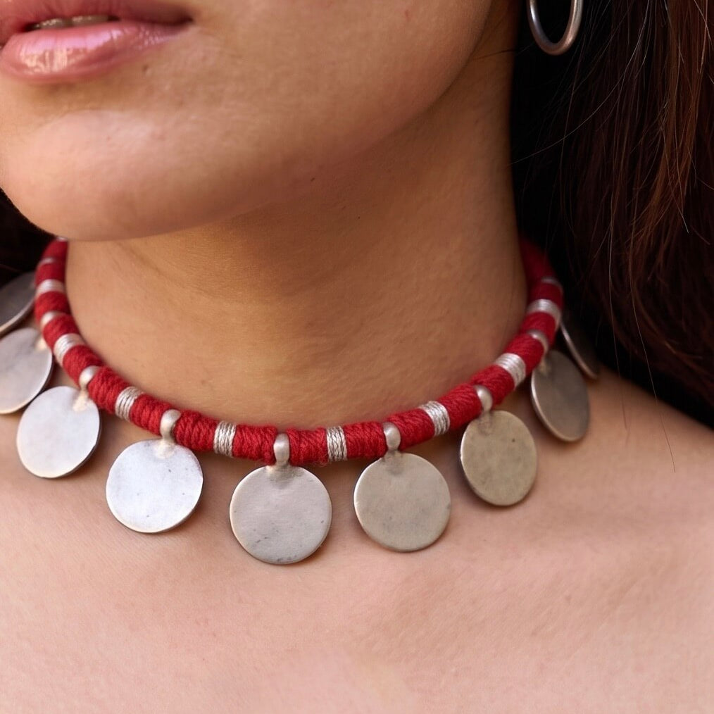 Charu Silver Coin Necklace