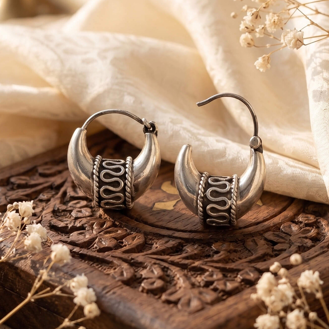 Charu Silver Earrings