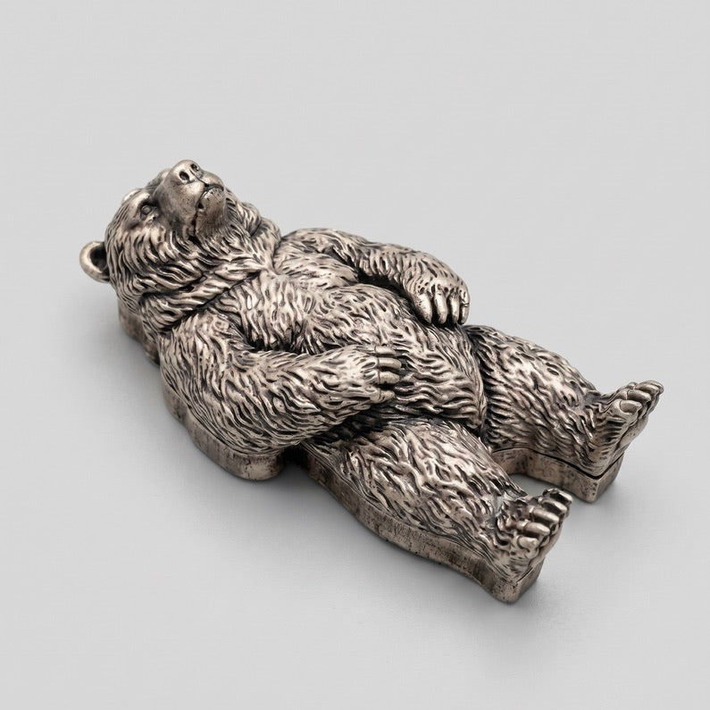 Bear Wildlife Silver Brooch