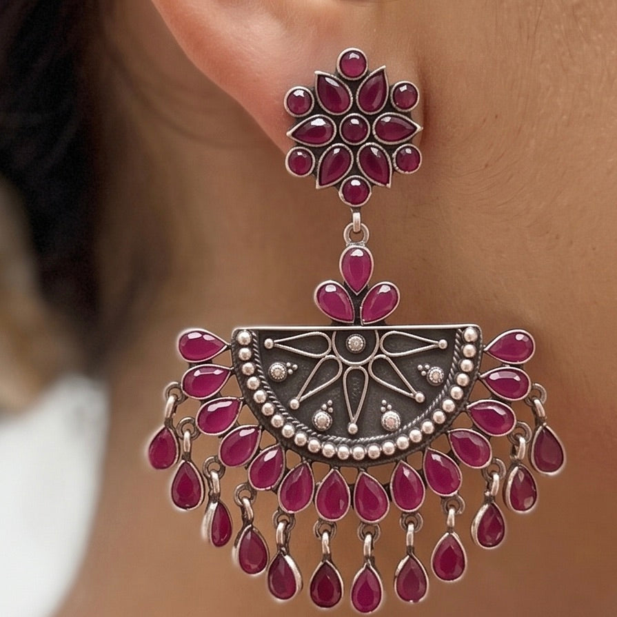Tanvi Silver Chandbali Earring