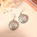 Round Carved silver earrings