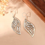 Leaf Carved silver earrings - 925 Silver Jewellery Meera Jaipur