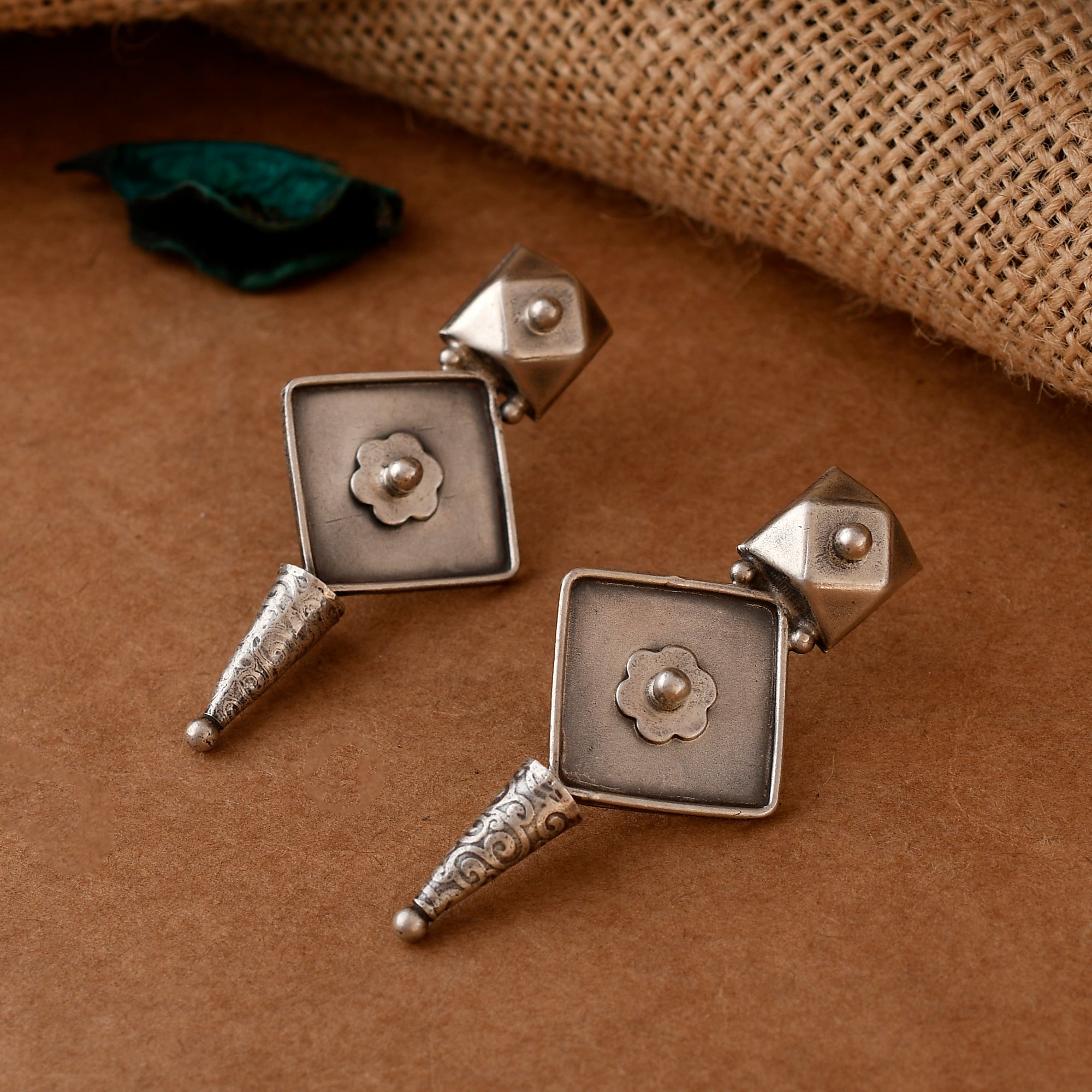 Diva Tribal Pure Silver Earrings - 925 Silver Jewellery Meera Jaipur
