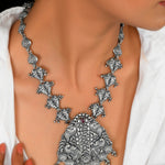 Temple made Silver necklace - 925 Silver Jewellery Meera Jaipur